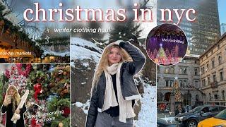 COZY NYC HOLIDAY VLOG  decorating my room for christmas, winter clothing haul, the rockettes!