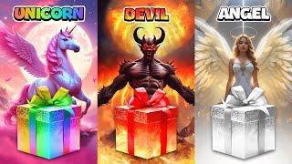 Choose Your Gift!  Unicorn, Devil or Angel  How Lucky Are You?  Quiz Shiba