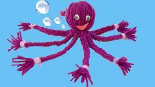 Игрушка ОСМИНОГ из ниток. Поделка. Octopus made of thread