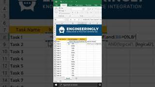 Change the Status per Percentage Completed - Dynamic #engineeringly #shorts #excel #explore