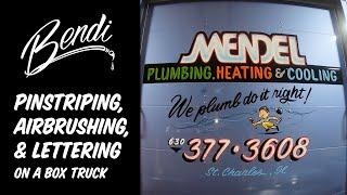 Custom Pinstriping, Airbrushing and Lettering on a Box Truck