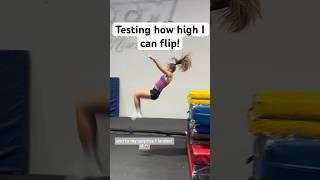 Flipping over SUPER HIGH mats!!  #fail #backflip #parkour #cheer #gymnastics #tumbling