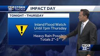 Flood Watch for parts of the area, how much rain is expected for Southeast Georgia, Lowcountry