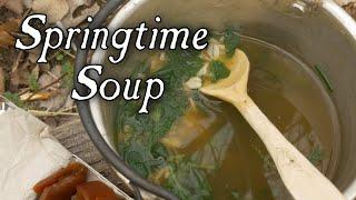 Springtime Soup Made With Wild Greens