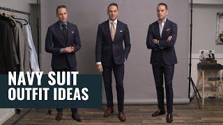 5 Navy Suit Outfit Ideas for Spring | Navy Blue Suit Lookbook | Outfit Inspiration