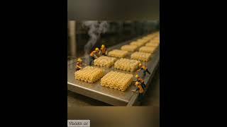 “Tiny Workers Make Giant Instant Noodles – Satisfying AI Animation You Need to See!”