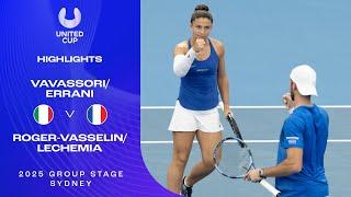 Vavassori/Errani v Roger-Vasselin/Lechemia Highlights | United Cup 2025 Group D