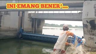 MENJEMPUT REJEKI DI PINTU AIR BENDUNG GERAK PANEN BANYAK IKAN