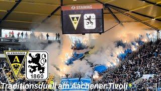 Alemannia Aachen - TSV 1860 München | Pyroshows & über 3.000 Gästefans bei Rekordkulisse am Tivoli