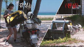 ️ 🩹 Eventful.. Super Cub Moto Camping │ Random Travel │ Samcheok, Gangwon-do