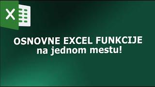 Excel za početnike - SUM, AVERAGE, COUNT, MIN/MAX...