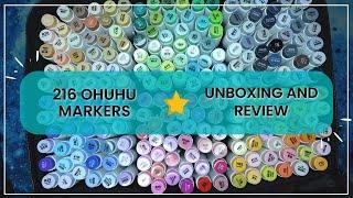 216 OHUHU ALCOHOL MARKERS Honolulu Series B - UNBOXING, SWATCH, and HOW I reorganize it