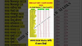 RRB ALP CUTOFF 2024  || RRB ALP CUTOFF CBT-1 || #rrb #short #shorts