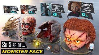 MONSTER FACE  3D size Comparison | Monster Face