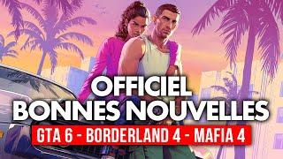 Officiel GTA VI : On a de bonnes nouvelles  + sorties de Borderland 4 et Mafia 4