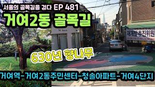 송파구 거여2동, 630년된 향나무(거여역-거여2동주민센터-청솔아파트-거여4단지)Geo 2-dong Alley EP481