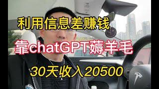 利用信息差赚钱，靠AIchatGPT在家薅羊毛，一个月收入20500【副业推荐官】