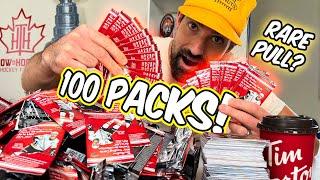 Opening 100 PACKS of Tim Hortons Hockey Cards (crazy pulls!)