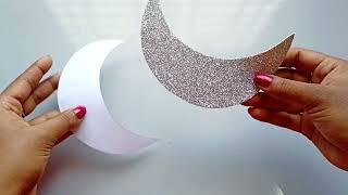 How to cut perfect moon| paper moon cutting step by step | easy moon cutting | how to make moon