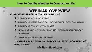 Health Impact Assessment (HIA) Screening Process M25 by Dr. Comfort