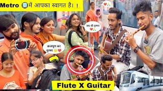 Flute X Guitar Incredible Reaction In Metro  | Non Stop Metro Singing | @RajeshMusicOfficial7