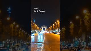 Paris, Arc de Triomphe #france #travel #trip #shortvideo #shorts #night #traffic #cars #beautiful