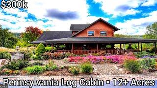 Pennsylvania Log Cabins For Sale | $300k | Pennsylvania Farmhouse For Sale| Cabin With Land For Sale