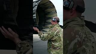 Inspection of the F-16 Fighting Falcon Jet Engine Nozzle