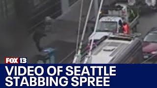 Video shows suspect in Seattle mass stabbing | FOX 13 Seattle