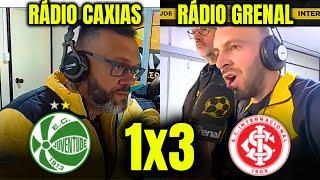 REAÇÕES DA RÁDIO CAXIAS e RÁDIO GRENAL na VITÓRIA DO INTERNACIONAL JUVENTUDE 1X3 INTERNACIONAL