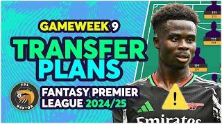 SAKA OUT?  | FPL GAMEWEEK 9 TRANSFER PLANS | Fantasy Premier League Tips 2024/25