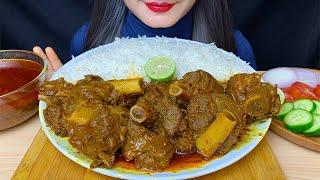 MUKBANG; EATING SPICY MUTTON CURRY WITH RICE (Real Mukbang Asmr Eating Show)