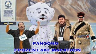 PANGONG FROZEN LAKE MARATHON| RUN DAY | GUINNESS BOOK OF WORLD RECORD | LEH LADAKH | KA STANZIN GYA