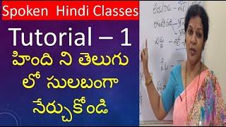 Spoken Hindi Tutorial - 1 in Telugu (Useful to learn Telugu from Hindi)