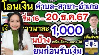 แผนจ่ายเงินชาวนา โอนวันแรก 16 -20 ธ.ค.67 เหนือ อีสาน กลาง ใต้ แยกตำบล อำเภอ จังหวัด