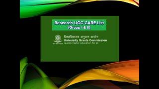 How to find UGC Care List Group I & Group II Journals