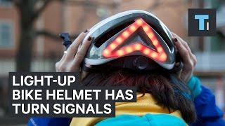 This light-up bike helmet has built-in turn signals