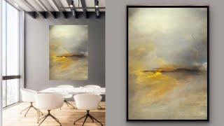 'Through The Fog' ~ MINIMALIST Textured Landscape Painting / Abstract Acrylic Painting (419)