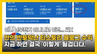 티스토리 자체 광고 사태 이후 부업 현실적인 수입 알려드립니다