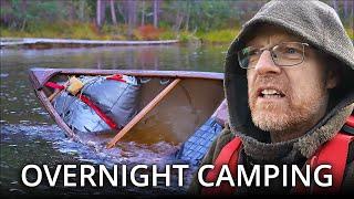 Fall Overnight Hot Tent Camping Trip Turns Cold | Canoe Capsize!