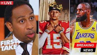 FIRST TAKE | Stephen A reacts to LeBron NAMING Mahomes ahead of Montana in his Top QBs of all time