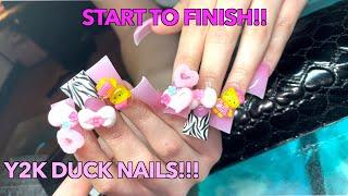 HOW TO DO DUCK NAILS! | Y2K NAIL ART| FLARE NAILS