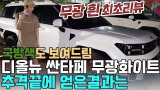 싼타페 풀체인지 MX5 고급진 무광흰색! 미친 국방색부터 다른색까지 추격전끝에 얻은 결과