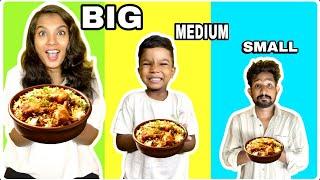 BIG Vs MEDIUM Vs SMALL POT CHALLENGE|KUNJAPPAN