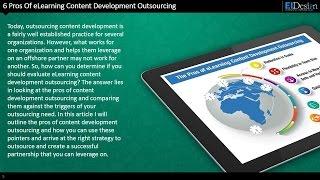 6 Pros Of eLearning Content Development Outsourcing