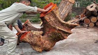 Don't Believe If Don't See: Creative Guy Turns Worthless Tree Stump to Thousand Dollar Coffee Table