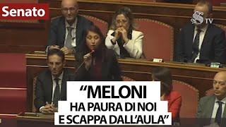 La deputata M5s: "Meloni ha paura di noi, quando parliamo esce dall'Aula. Non faccia la bulla"