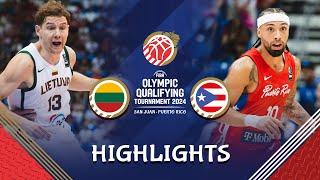 Final: Lithuania  vs Puerto Rico  | Highlights | FIBA OQT 2024 Puerto Rico