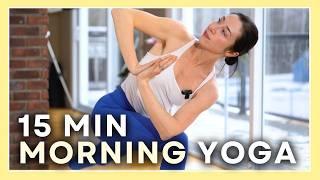 15 min Morning Yoga Flow - ALL LEVELS (Twist & Stretch)