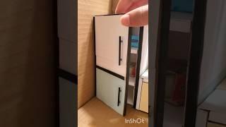 ️DIY Mini CARDBOARD Fridge️ #diy #cardboard  #miniature #cute #craft